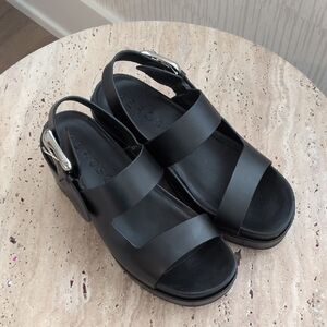 AEROSOLES Black Platform Sandals